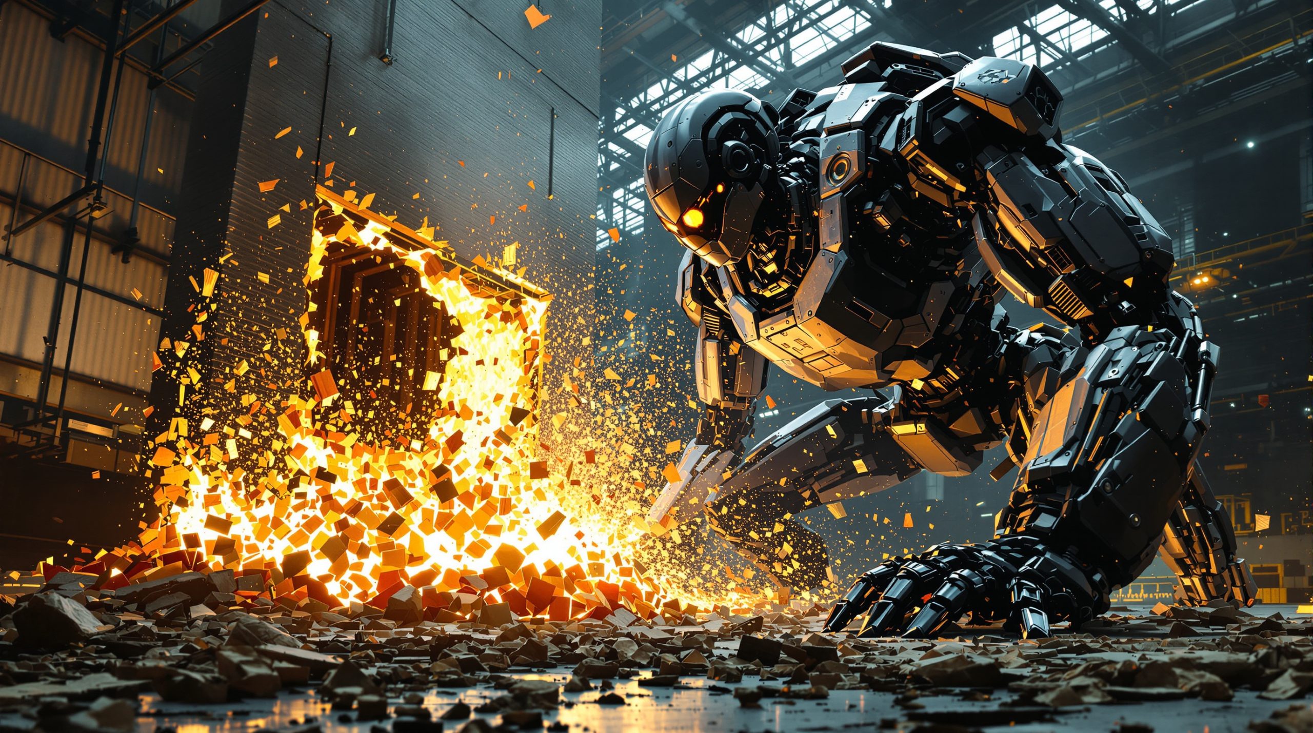 Robot industriel en action