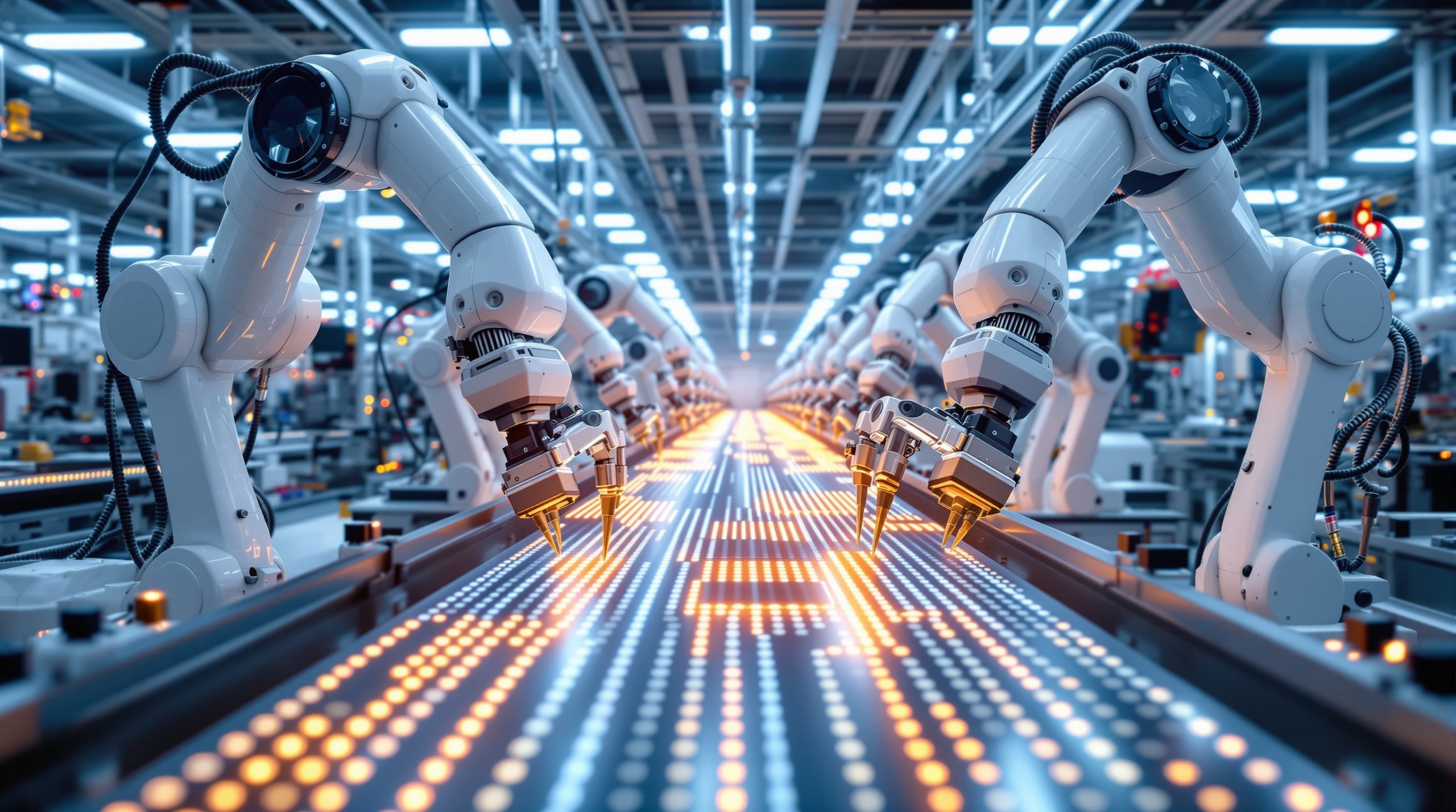 Usine de fabrication de puces futuriste