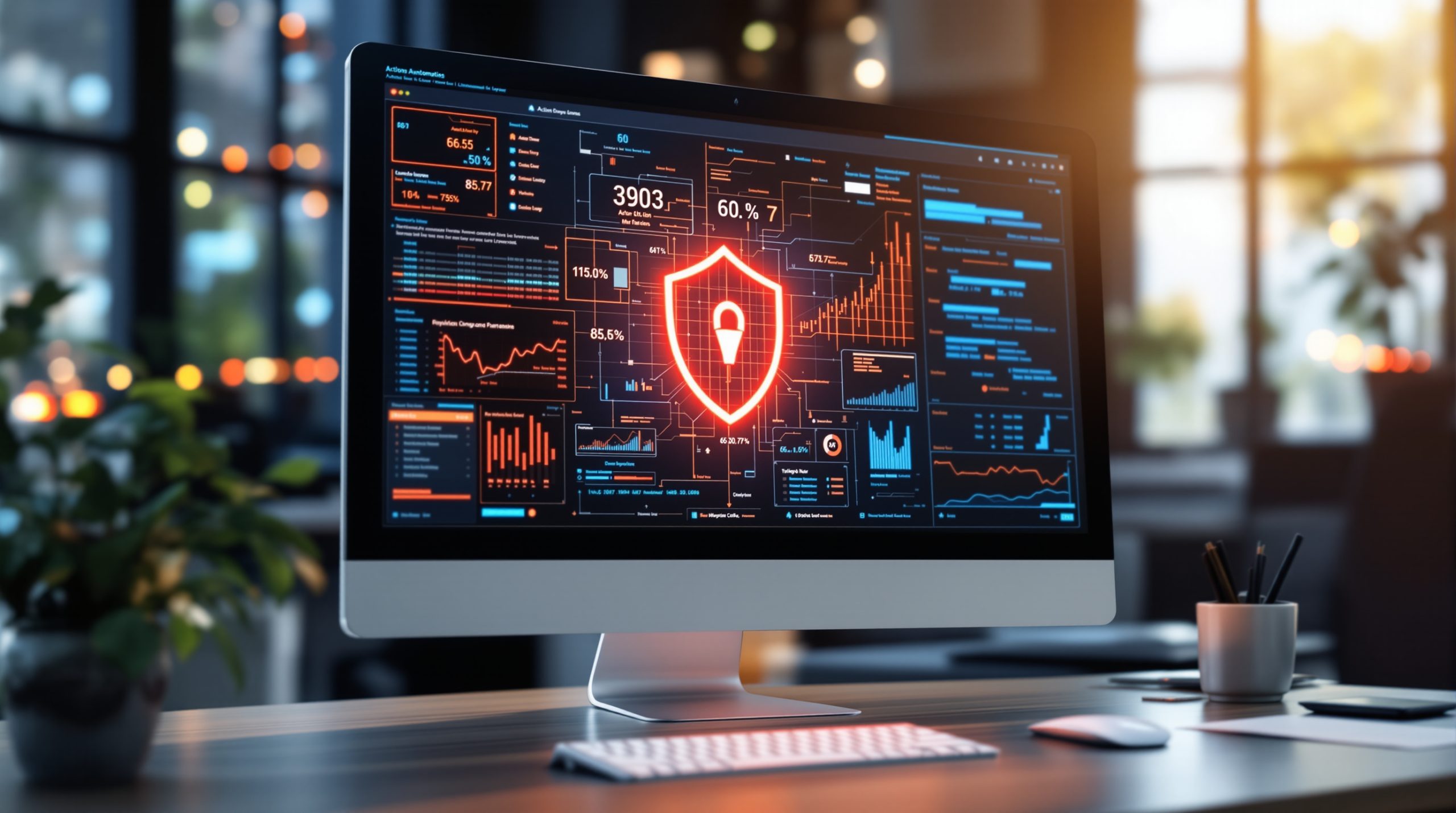 Écran d'ordinateur et cybersécurité